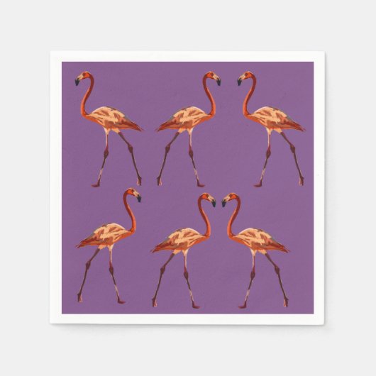 Elegant Lila rosa Flamingo Napkins Serviette (Vorderseite)