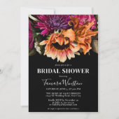 Elegant, Lila, rosa, orange Sonnenblume Bridal Einladung (Vorderseite)