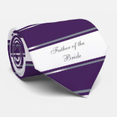 Elegant, Lila, Silberner, Weißer Vater der Braut Krawatte (Gerollt)
