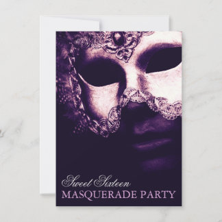 Elegant Lila Sweet 16 Masquerade Party Einladungen