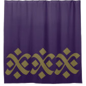 Elegant Lila und Dunkelbeige geblüht Duschvorhang (Vorderseite)