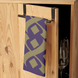 Elegant Lila und Dunkelbeige geblüht Geschirrtuch