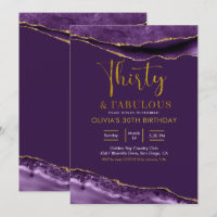 Elegant Lila und Gold Dreißig und fabelhaft