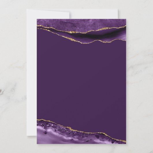 Elegant Lila und Gold Vierzig und vornehm Einladung (Rückseite)