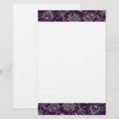 Elegant lila und grau briefpapier (Vorne/Hinten)