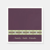 Elegant Lila und Mauve Floral Serviette (Vorderseite)