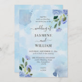 Elegant Lila Watercolor Einfache Blumen Einladung (Vorne/Hinten)