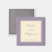 Elegant Lila Wedding Magnet Gefallen (Vorderseite/Rückseite)