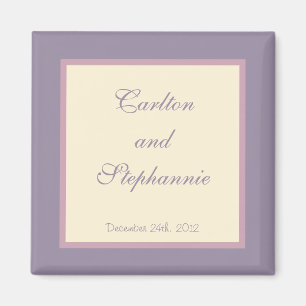Elegant Lila Wedding Magnet Gefallen