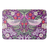 Elegant Lila William Morris Strawberry Thief Badematte (Vorderseite)
