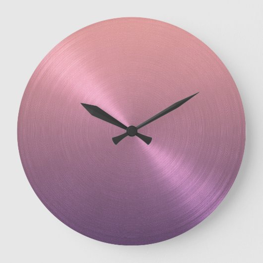 Elegant Lila zu rosa Ombre Gradient Große Wanduhr (Vorderseite)