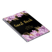 Elegant Lilac and Gold Flowers Birthday Guest Book Notizblock (Rechte Seite)