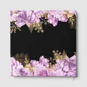Elegant Lilac and Gold Flowers Birthday Party Gästebuch (Rückseite)