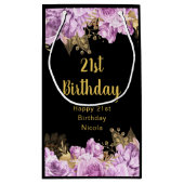 Elegant Lilac and Gold Flowers Birthday Party Kleine Geschenktüte (Rückseite)