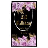 Elegant Lilac and Gold Flowers Birthday Party Kleine Geschenktüte (Vorderseite)
