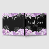 Elegant Lilac and Silver Flowers Birthday Party Gästebuch (Voll)