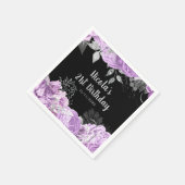 Elegant Lilac and Silver Flowers Birthday Party Serviette (Ecke)