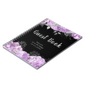Elegant Lilac and Silver Flowers Guest Book Notizblock (Linke Seite)