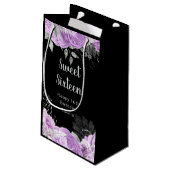Elegant Lilac and Silver Flowers Sweet Sixteen Kleine Geschenktüte (Rückseite Schrägansicht)