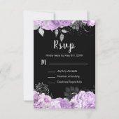 Elegant Lilac and Silver Flowers Sweet Sixteen RSVP Karte (Vorderseite)