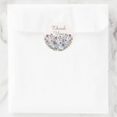 Elegant Lilac Blue Floral Quinceañera Vielen Dank Runder Aufkleber (Tasche)