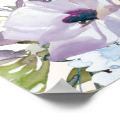 Elegant Lilac Blue Floral Quinceañera Willkommen Poster (Ecke)