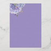 Elegant Lilac & Blue Hydrangeas Floral Bouquets Folieneinladung (Rückseite)