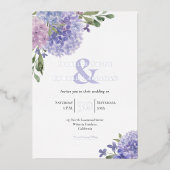 Elegant Lilac & Blue Hydrangeas Floral Bouquets Folieneinladung (Vorderseite)