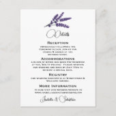 Elegant Lilac Blume Hochzeit Begleitkarte (Vorderseite)