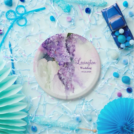 Elegant Lilac Blume Hochzeit Pappteller (Party)