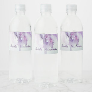 Elegant Lilac Blume Hochzeit Wasserflaschenetikett