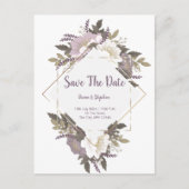 Elegant Lilac Blume Save the Date Postkarte (Vorderseite)