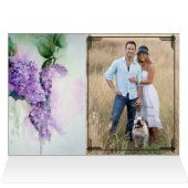 Elegant Lilac Blume Wedding Dankeschön Card (Innenansicht Horizontal (Oben))