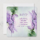 Elegant Lilac Blume Wedding RSVP Einladung (Rückseite)