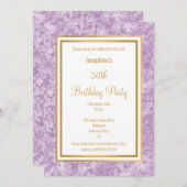 ELEGANT LILAC BORDER MARBLE BIRTHDAY EINLADUNG (Vorne/Hinten)