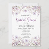 Elegant Lilac Bridal Dusche Einladung (Vorderseite)