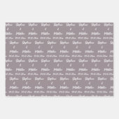 Elegant Lilac Bride Groom Names Weddings Geschenkpapier Set (Vorderseite 3)