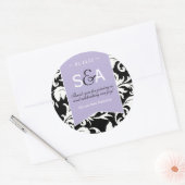 Elegant Lilac Damask Favor Stickers (Umschlag)
