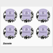 Elegant Lilac Damask Favor Stickers (Blatt)