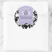 Elegant Lilac Damask Favor Stickers (Tasche)