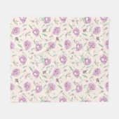 Elegant Lilac Floral Blanket, Soft Purple Roses Fleecedecke (Vorderseite (Horizontal))
