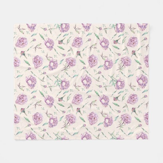 Elegant Lilac Floral Blanket, Soft Purple Roses Fleecedecke (Vorderseite (Horizontal))
