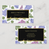 Elegant Lilac Floral Gold Filigree Hair and Beauty Visitenkarte (Vorne/Hinten)