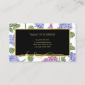 Elegant Lilac Floral Gold Filigree Hair and Beauty Visitenkarte (Rückseite)