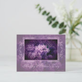 Elegant Lilac Floral "Muttertag" Postkarte (Stehend Vorderseite)