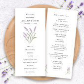 Elegant Lilac Floral Wedding Program Menükarte