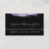 Elegant Lilac Foil Metallic Paint Stroke Visitenkarte (Rückseite)