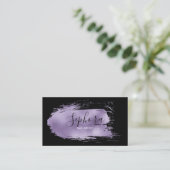 Elegant Lilac Foil Metallic Paint Stroke Visitenkarte (Stehend Vorderseite)