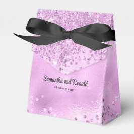 Elegant Lilac Glitzer & Foil Wedding Geschenkschachtel