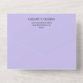 Elegant Lilac & Gray Typografy Wedding All In One Einladung (Rückseite)